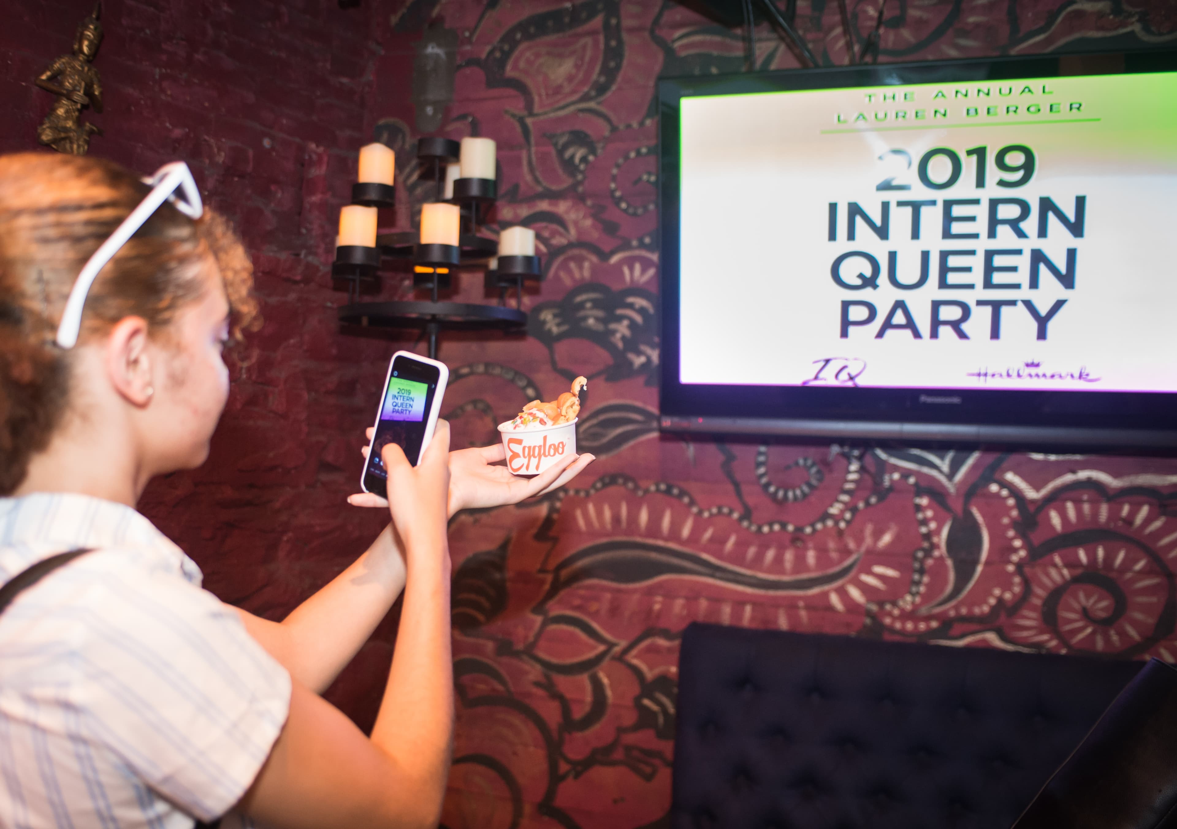 Guest enjoying Eggloo at a corporate event